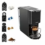 Princess Máquina multicápsula, bomba italiana de 19 bares, depósito de agua de 800 ml, compatibilidad 4 en 1, 1450 W, compatible con Nespresso® y Dolce Gusto®, sin BPA, piezas desmontables, 249454