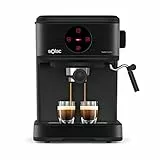 Solac CE4498 Taste Control - Cafetera espresso táctil, 20bar, Double Cream, Espresso y Cappuccino, 850W, parada automática, 1 o 2 cafés, Monodosis/molido, Vaporizador de acero inoxidable, 1.5 L, negra