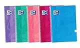 Oxford, Cuadernos A4 (Folio) Cuadrícula 4x4, Tapa Blanda, 80 Hojas, Pack 5 Libretas, Colores Tendencia