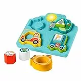 Fisher-Price Puzzle de vehículos y animales de aprendizaje de formas y sonidos, juguete bebé +6 meses (Mattel HRP31)