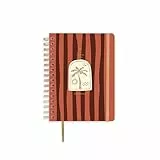 UO Agenda Escolar Palm Día Página: Empieza en septiembre de 2025 y Acaba en Agosto de 2026, Tapa Dura, con 127 Stickers, Goma elástica y Cinta de Registro, Terracota