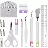 MAMIELIZ 13 Piezas Herramientas de Vinilo para Deshierbe Cricut Juego de Herramientas Básicas Plotter Accesorios para Manualidades Siluetas Lettering Gofrados Etiquetas Pegatinas