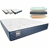 Don Descanso - Colchón 90x190 Viscoelástico Mulhacen DualSense, Altura 26cm. Multicapa con Núcleo GravityFoam, Firmeza Alta, Doble Cara Invierno/Verano, Transpirable. Fabricado en España, Azul