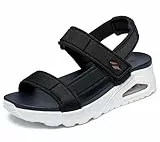 Skechers Women's UNO SUMMER STAND2 Sandals, Black Duraleather, 36 EU