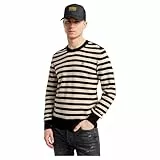 G-Star Para Hombre Stripe Knitted Sweater, Multicolor (dk black/whitebait stripe D25155-D840-G738), XXL