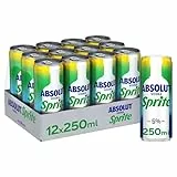 Absolut Vodka con Sprite, Cóctel Clásico y Refrescante,Bebida Preparada con 5% de Alcohol- Pack de 12 Latas de 250 ml
