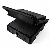 JATA JEGR1913 - Grill y Plancha de Cocina 2000 W. Parrilla Eléctrica 2 Placas Antiadherentes de 29 x 24 cm. Apertura 180º. Placa Superior Adaptable en Altura. Control Temperatura. Bandeja Recogegrasas