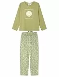Women'secret Pijama de Manga Pantalón Largo Colección Multilicense Cottage, Medium Kaki, S para Mujer