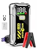 Arrancador de Coches 4000A Arrancador de Baterias de Coche Portátil para Motor 9.0L Gasolina o 8.0L Diesel con luz LED y USB de Carga rápida
