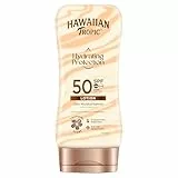 Hawaiian Tropic Silk Hydration Protective - Loción Solar Protectora con cintas de seda hidratantes y resistente al agua, Protección Alta, SPF 50, 180 ml