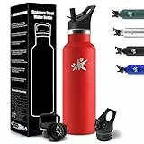 HoneyHolly Botella Termica 750 ML, Botella Termo Sin BPA, Botella Agua Acero Inoxidable, Aislamiento Al Vacío de Doble Pared, Termo Agua Fria, Cantimplora Termica para Adultos, Deporte, Oficina, Yoga