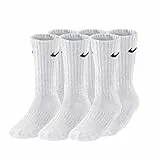 Nike 3Ppk Value Cotton Crew - Calcetines unisex, color blanco/ negro, talla M/ 38-42