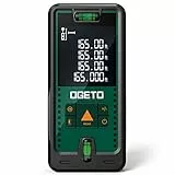 Medidor Láser, OGETO Medidor de Distancia Láser IP54 Herramienta de Medición Digital Portátil Telémetro con Niveles de Burbuja y Gran Pantalla LCD Retroiluminada