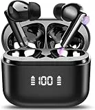 Thunelec Auriculares inalámbricos, Bluetooth 5.3, con micrófono ENC, color negro