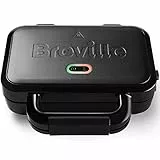 Breville excepcional sandwichera para rellenos generosos | Sandwichera para 2 sándwiches | Placas antiadherentes extraíbles | Acero inoxidable | Color negro [VST082X]
