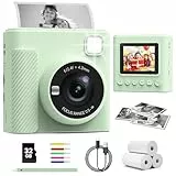 TIATUA Camara Fotos Infantil Instantanea, 2,4 Pulgada 1080P Cámara de Fotos Instantánea con Tarjeta de 32 GB y Papel Fotográfico, Regalo para Niños de 3 a 12 Años