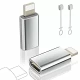 layajia Adaptador USB C a Lightning, Adaptador Lightning a USB C para iPhone 14/13/12/11/iPad/Airpods, Soporta Carga/Transmisión de Datos, No para Auriculares/Audio/OTG, Anti-Pérdida, 2 Piezas