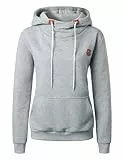 QUNERY Sudadera Mujer Cremallera/Capucha Sudadera Basica Casual Sweatshirt Otoño Invierno Hoodie A-Gris Claro XL