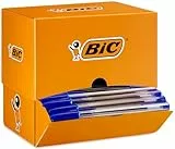 BIC Cristal Original - Bolígrafos de punta media (1.0 mm), Caja de 150 unidades, Azul, óptimo para oficinas