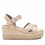 REFRESH - Sandalia Mujer Beige - Calzado Cómodo y Versátil - Moda casual - Modelo 17058704 (Talla 39)