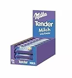 Milka Tender, Barritas de Bizcocho con Relleno de Leche Cubiertas de Chocolate con Leche de los Alpes, Pack de 21 x 37g