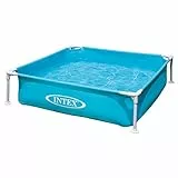 Intex Piscina Desmontable Cuadrada Tubular Infantil, 122x122x30 cm, 342 litros, Diseño Cuadrado, Tapón de desagüe, Jardín y Exterior, Vinilo Resistente, Incluye Parche de reparación, +2 años (57173)