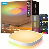 Govee Lampara Techo LED, Inteligente Plafon LED Techo 24W RGBIC 2400LM Compatible con Matter, Alexa y Google Assistant, 16 Millones de Colores DIY para Dormitorio Sala de Estar Cocina Cuadrada, 30cm