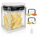 Cortador de Patatas y Verduras en Dados, Corte Rápido Corta Patatas Cortador de Patatas Fritas Profesional con Dos Cuchillas de Acero Inoxidable para Patatas Fritas Pepino Zanahoria Cebolla y Fruta