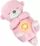 Fisher-Price Nutria Hora de dormir Juguete para bebés, sonajero portátil de peluche rosa con movimiento de respiración y luces para bebés recién nacidos a partir de 0 meses, JLJ33