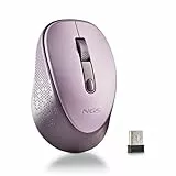 NGS Dew Lilac – Ratón Óptico Inalámbrico, Ratón Ergonómico, Ratón Inalámbrico Silencioso para Portátil, Alta Precisión con Nano Receptor, para Ambidiestros, dpi Ajustable 800/1600, Plug and Play