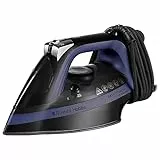 Russell Hobbs Plancha de Ropa Easy Store PRO, Cable Enrollable y Clavija se Encaja en Base para Guardar, 2400 W, Suela Cerámica, Golpe Vapor 200 g, Ajuste Automático Temperatura según Tejido,26731-56