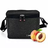 Iris Barcelona - Bolsa Térmica Porta Alimentos 4L Negro - Bolsa Almuerzo, Bolsa Isotérmica para Comida, Lunch Bag Portátil, Bolsa Nevera Pequeña para Trabajo y Picnic, Mantiene Frío hasta 8 Horas