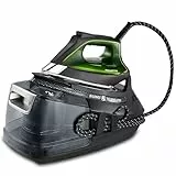 Rowenta Silence Pro -Centro de planchado, autonomía ilimitada, 8 bares, golpe vapor 600 g/min, suela Microsteam, función ECO y depósito cal, 1.3 litros, Color Negro Y Gris DG9248