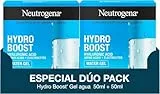 Neutrogena Hydro Boost Gel de Agua (pack ahorro de 2 x 50 ml), crema hidratante facial apta para pieles sensibles, hidrogel con ácido hialurónico