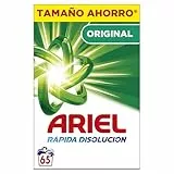 Ariel Original Detergente En Polvo Para Lavadora 4.225 kg 65 Lavados, Con Tecnología Antirresiduos Que Deja La Ropa Blanca Y Reluciente