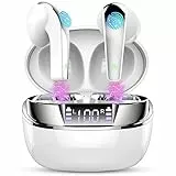 Auriculares Inalambricos Bluetooth, Auriculares Bluetooth 5.3 con 4 HD Mics, 2024 Nuevos Cascos Inalambricos Bluetooth 47H HiFi Estéreo Reducción de Ruido ENC, Audifonos IP7 Impermeable, Pantalla LED