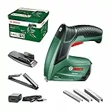 Bosch Grapadora a batería PTK 3.6 LI Office Set con grapadora para papel y grapadora para folletos (batería integrada, 3.6 V, set de grapadoras, 30 impactos por minuto, en caja de metal)