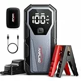 Arrancador de Coches, 6000A 12V Arrancador de Baterias de Coche, para All Gasolina o 10L Diesel, Linterna LED,Carga Rápida, Pantalla LCD Extragrande