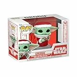 Funko Pop! Star Wars: Mando Holiday - Grogu (The Child, Baby Yoda) - The Mandalorian - Figura de Vinilo Coleccionable - Idea de Regalo- Mercancia Oficial - Juguetes para Niños y Adultos - TV Fans