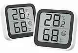 NOKLEAD Termómetro Medidor de Humedad Interior Mini Higrómetro Monitor Dispositivo de medición de Temperatura Ambiente con Icono de Cara Indicador de Comodidad Interruptor ℃/℉(2)