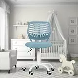 FurnitureR Silla de Oficina Multiusos para niños, Silla de Trabajo sin apoyabrazos de Altura Ajustable, Silla de Estudio giratoria Colorida para la Escuela y la Oficina en casa, Curio Azul