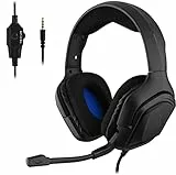 The G-Lab Korp Cobalt Auriculares Gaming - Auriculares estéreo, Ultra Ligero, Auriculares con Micrófono, Jack de 3.5 mm para PC, PS4, PS5, Xbox One, Mac, Tablet PC, Switch, Smartphone (Negro)