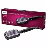 Philips Cepillo Alisador StyleCare, con Tecnologia ThermoProtect, Revestimiento Ceramico, 2 posiciones de Temperatura, Pelo Liso Natural en 5 minutos, BHH880/00, Negro