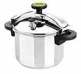 MONIX Classica Olla a Presión Tradicional de 8 litros, Acero Inoxidable, color Gris, 24 cm
