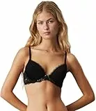 Calvin Klein Sujetador de Media Copa Mujer Lift Elástico, Negro (Black), 75B
