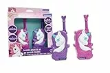 LEXIBOOK, Unicornio, Walkie-talkies 3D Unicornio, Alcance de 500m, 2 Canales de Comunicación, Clip para cinturón, Rosa/Violeta, TW18UNI
