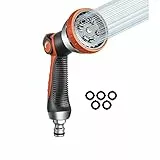 ALLILUYAA Pistola de Riego de Jardín de Metal con 10 Modos Ajustables,Pistola de Agua a Presión para Manguera,Ideal para Limpieza de Autos,Duchas de Mascotas,Riego de Jardín y Césped
