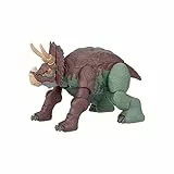 Mattel Jurassic World Fierce Changers Massive Stretch Giganotosaurus Dinosaurio de juguete se transforma en Nasutoceratops, +4 años (HPD34)