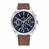 Tommy Hilfiger Reloj Analógico de Cuarzo Multifunción para Hombre con Correa de Cuero Marrón - 1791741