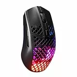 SteelSeries Aerox 3 Wireless Onyx - Raton Inalambrico Gaming - Diseño ultraligero resistente al agua - RGB - Sensor óptico TrueMove Air 18K DPI